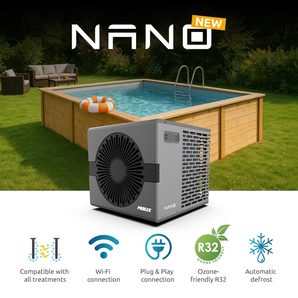 Poolex Nano 3kW Réversible Wifi Integré